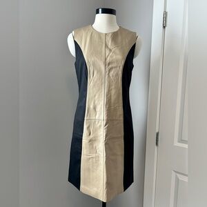 Judith & Charles Leather Panel Sheath Dress Sz 6